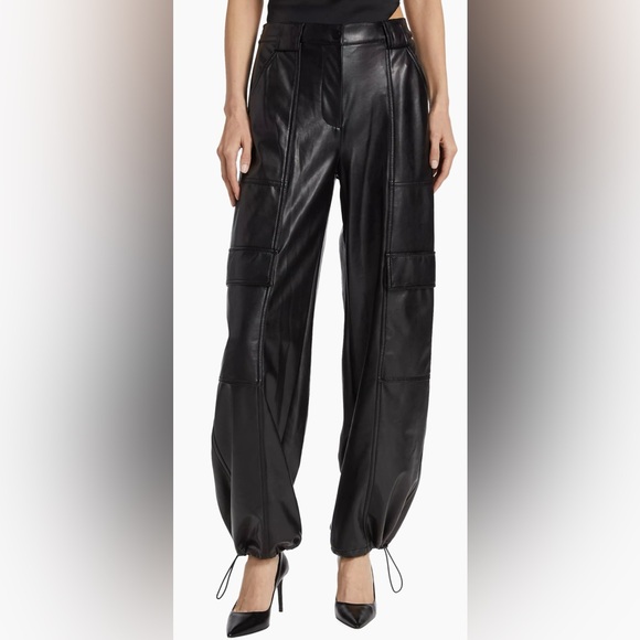 Jonathan Simkhai Pants - SIMKHAI Sofia Vegan Leather Cargo Pants